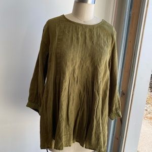 Gudrun Sjoden olive linen top S